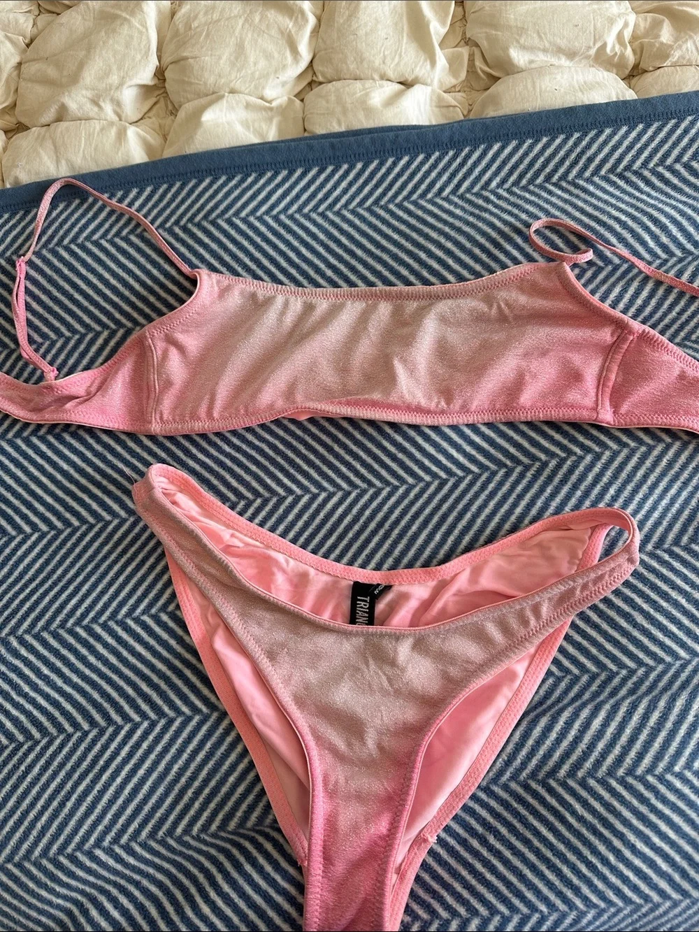 triangl swimwear Hot Pink Sparkle Bikini Set